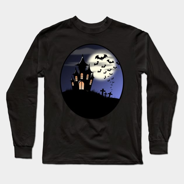 Vampire Castle Long Sleeve T-Shirt by JAC3D